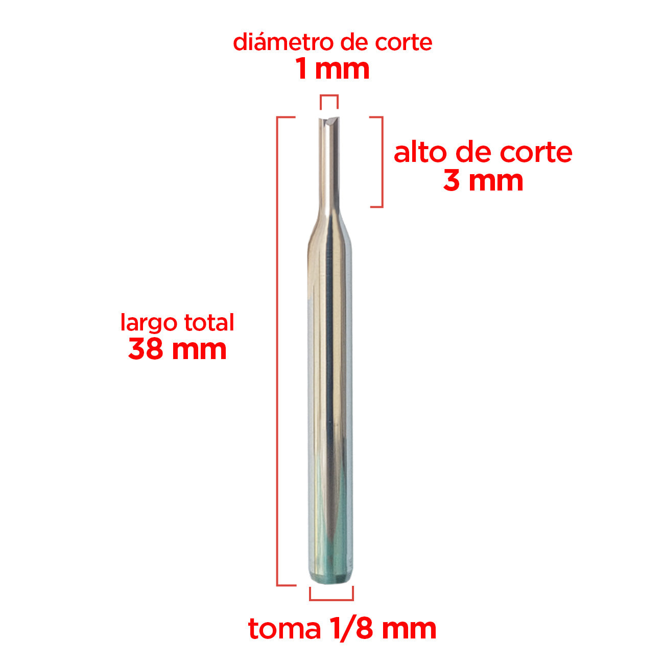 Fresa recta 1x3mm ( juego de 2 uds.)